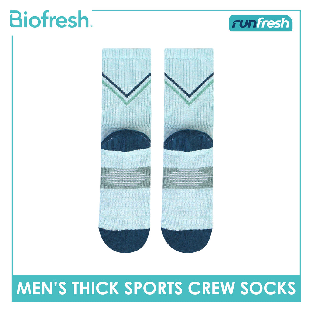 Biofresh Runfresh Men's Antimicrobial Cotton Thick Sports Crew Socks 1 pair RRMS611