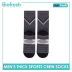 Biofresh Runfresh Men's Antimicrobial Cotton Thick Sports Crew Socks 1 pair RRMS611