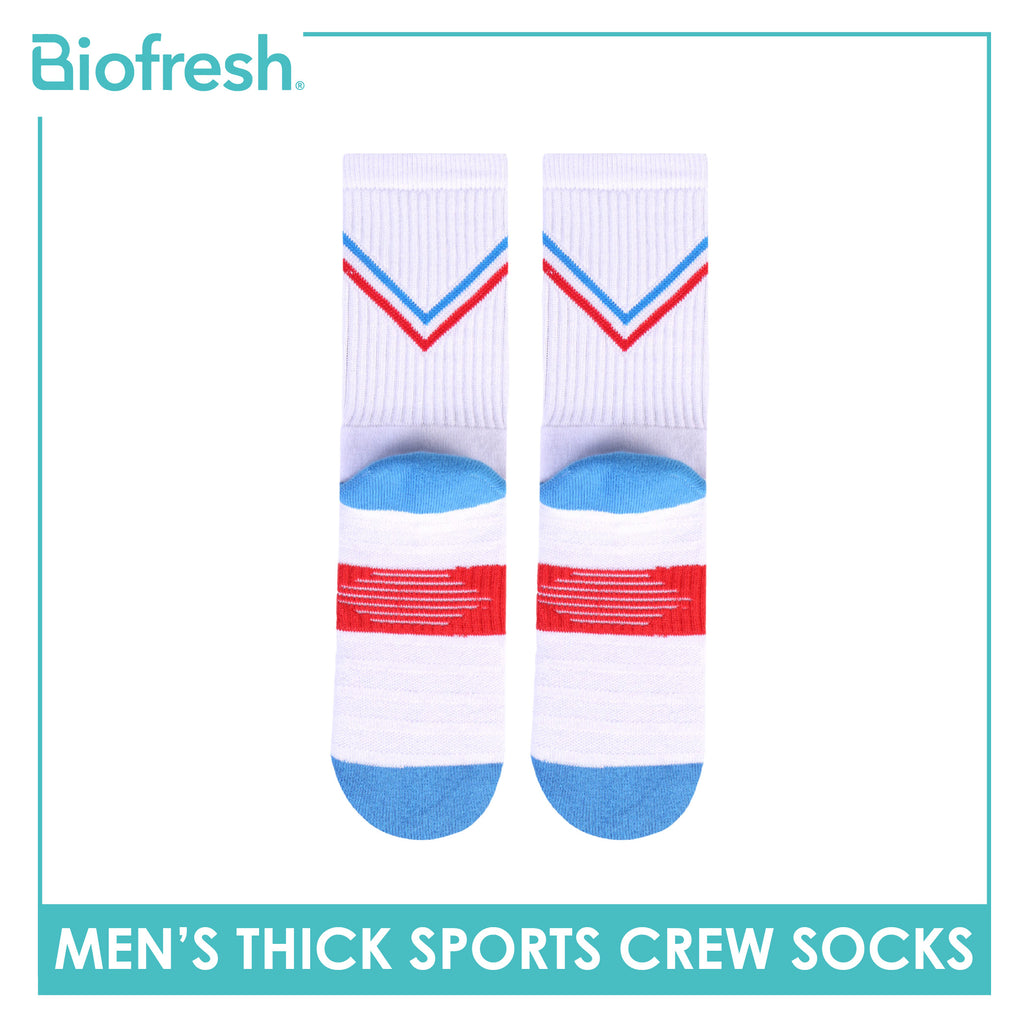 Biofresh Runfresh Men's Antimicrobial Cotton Thick Sports Crew Socks 1 pair RRMS611
