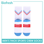 Biofresh Runfresh Men's Antimicrobial Cotton Thick Sports Crew Socks 1 pair RRMS611