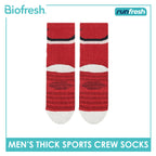 Biofresh Runfresh Men's Antimicrobial Cotton Embroidered Thick Sports Crew Socks 1 pair RRMSE632