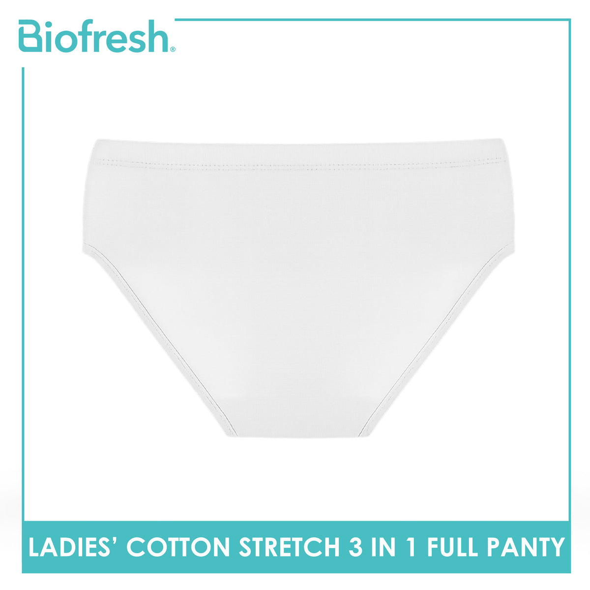 Biofresh Ladies' Antimicrobial Cotton Stretch Full Panty 3 pieces in a pack ULPRG621