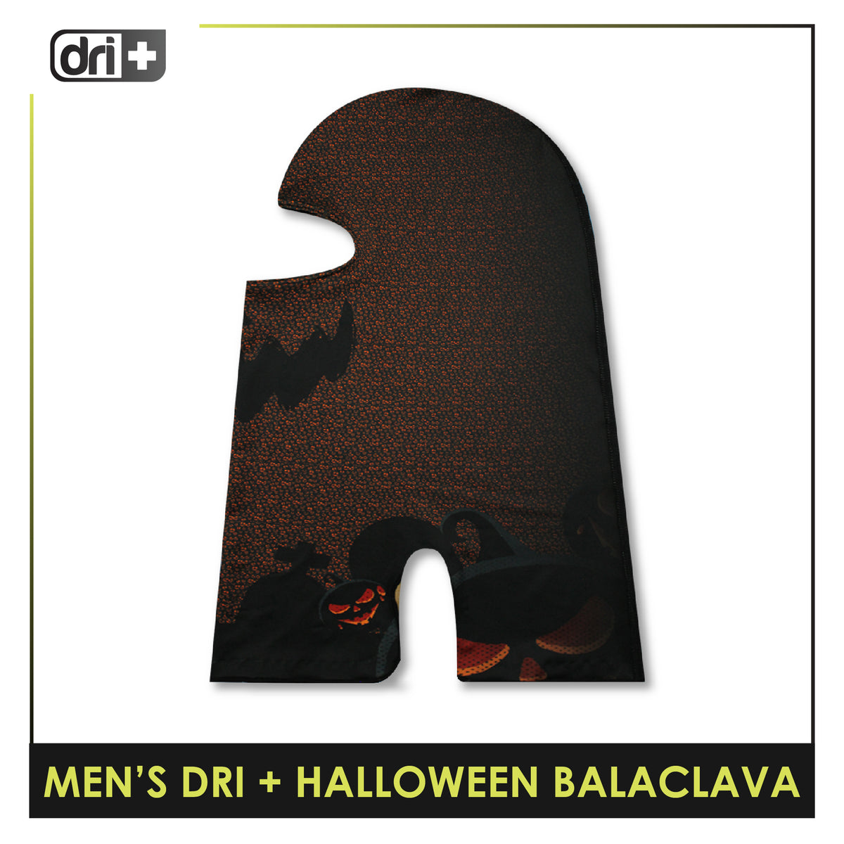 Dri Plus Men's Halloween Pumpkin Washable Moisture Wicking Balaclava 1 piece DUMBH631