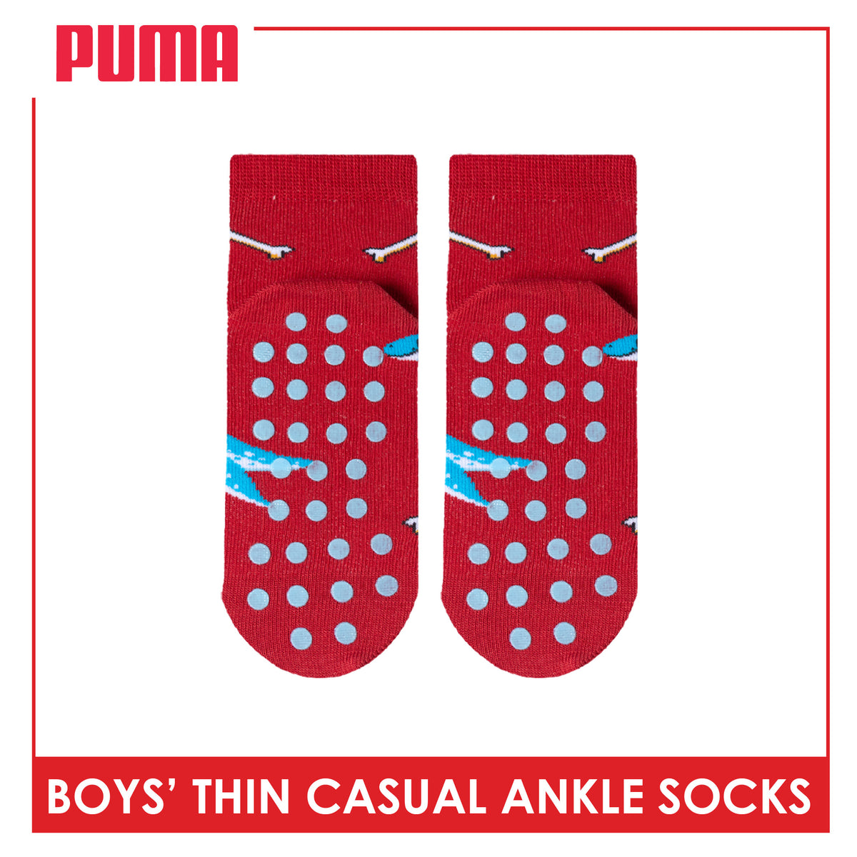 Puma Boys' Gripper Anti Slip Thin Casual Ankle Socks 1 pair PBCR632