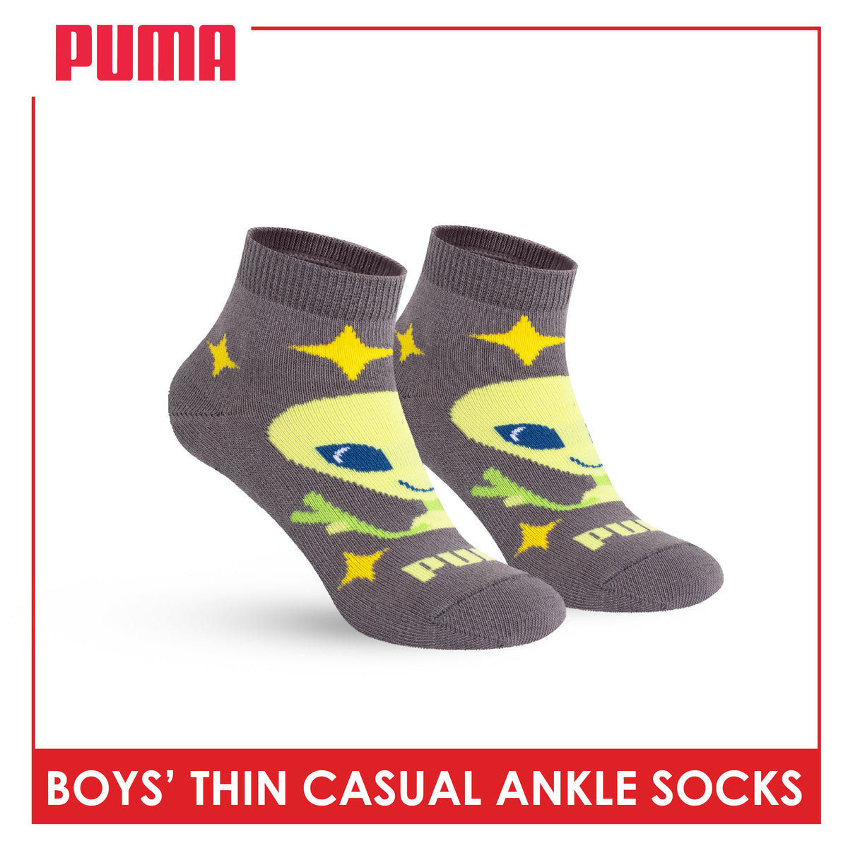 Puma Boys' Gripper Anti Slip Thin Casual Ankle Socks 1 pair PBCR633