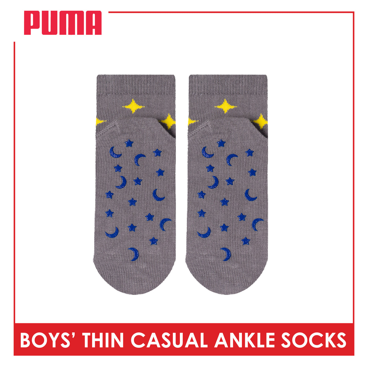 Puma Boys' Gripper Anti Slip Thin Casual Ankle Socks 1 pair PBCR633