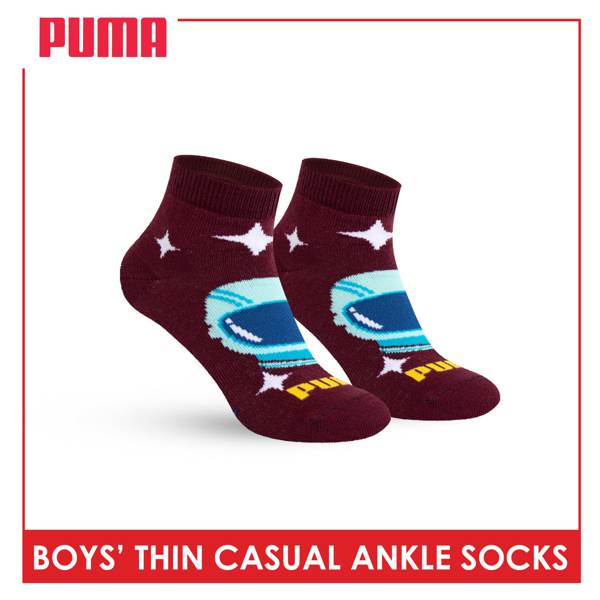 Puma Boys' Gripper Anti Slip Thin Casual Ankle Socks 1 pair PBCR633
