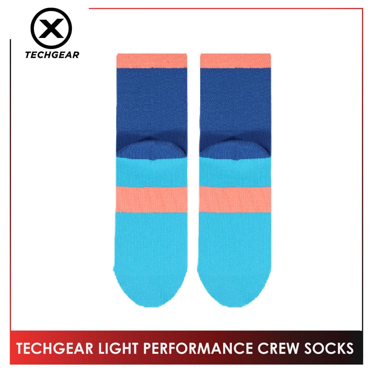 Burlington Men’s Casual Techgear Light Performance (Cycling & Golf) Crew Socks 1 pair TGML631