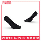 Puma Ladies' Cotton Lite Thin Casual Foot Cover 3 pairs in a pack PLFG1G