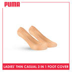 Puma Ladies' Cotton Lite Thin Casual Foot Cover 3 pairs in a pack PLFG1G