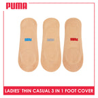 Puma Ladies' Cotton Lite Thin Casual Foot Cover 3 pairs in a pack PLFG1G