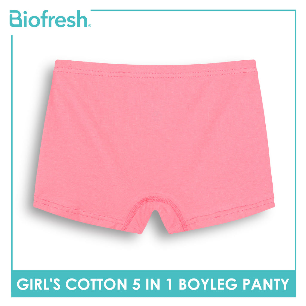 Biofresh Girls’ Antimicrobial Cotton Boyleg Panty 5 pieces in a pack UGPBG621F