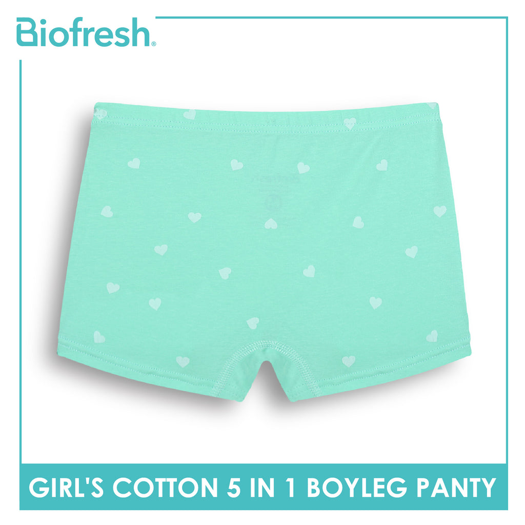 Biofresh Girls’ Antimicrobial Cotton Boyleg Panty 5 pieces in a pack UGPBG621F