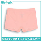Biofresh Girls’ Antimicrobial Cotton Boyleg Panty 5 pieces in a pack UGPBG621F