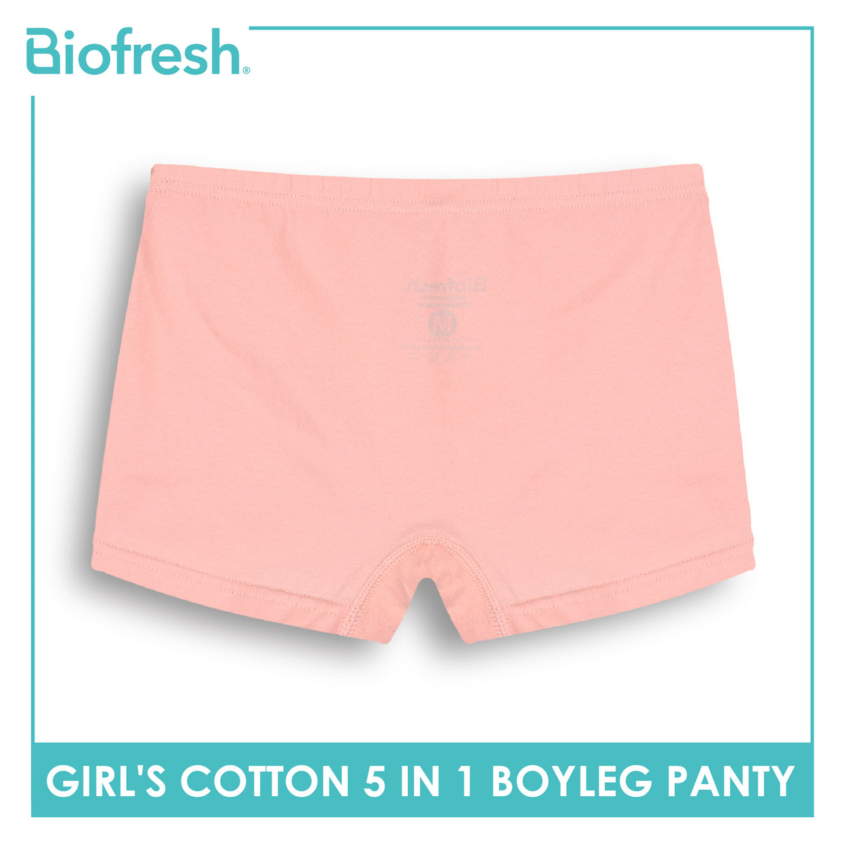 Biofresh Girls’ Antimicrobial Cotton Boyleg Panty 5 pieces in a pack UGPBG621F