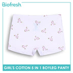 Biofresh Girls’ Antimicrobial Cotton Boyleg Panty 5 pieces in a pack UGPBG621F