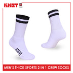 Knit Men's Cotton Thick Sports Crew Socks 2 pairs in 1 pack KMSKG5