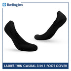 Burlington Ladies' Thin Casual Foot Cover with Cushion 3 pairs in a pack BLCFG631