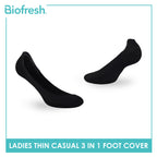 Biofresh Ladies' Antimicrobial Thin Casual Foot Cover with Gel on Sole 3 pairs in a pack RLCFG631