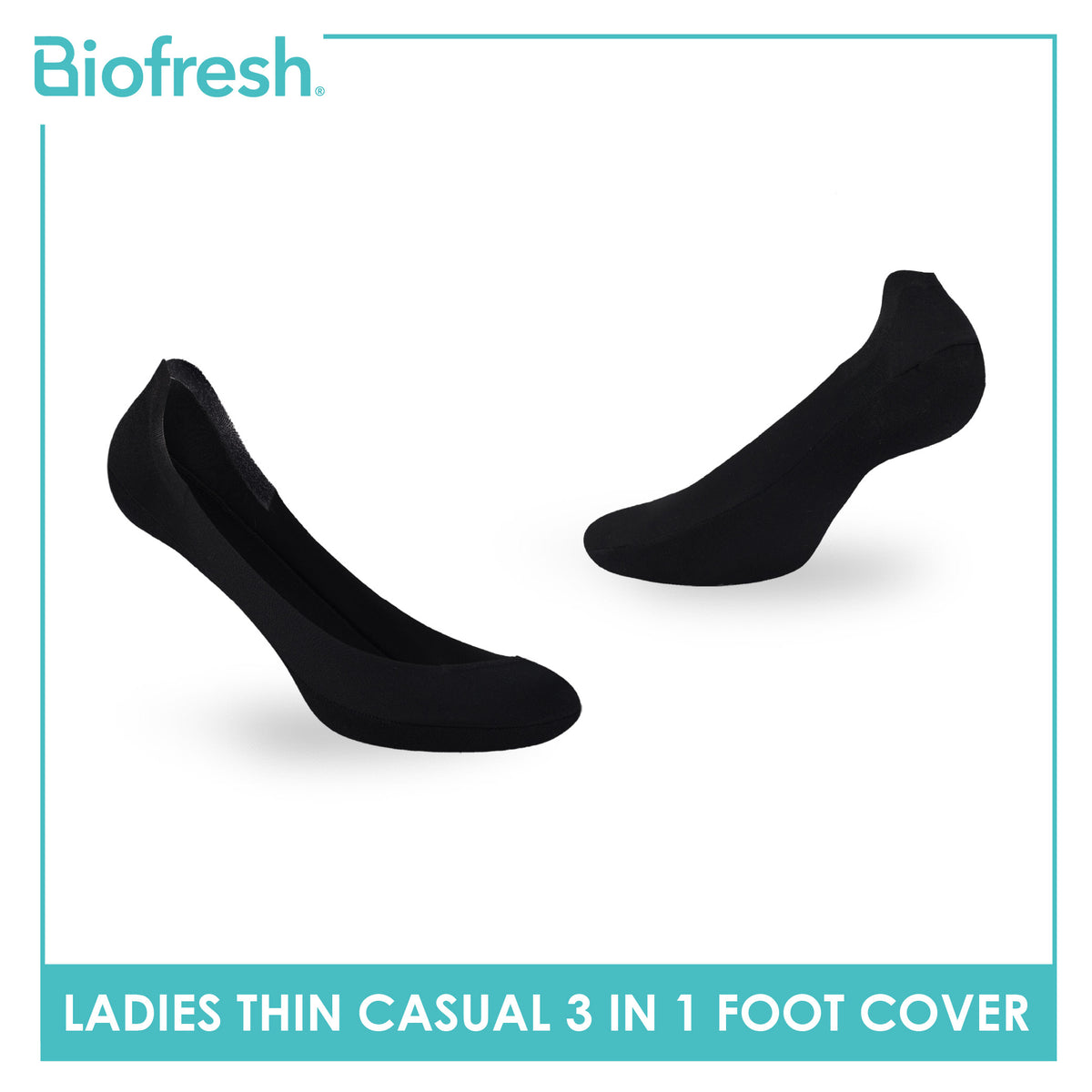 Biofresh Ladies' Antimicrobial Thin Casual Foot Cover with Gel on Sole 3 pairs in a pack RLCFG631