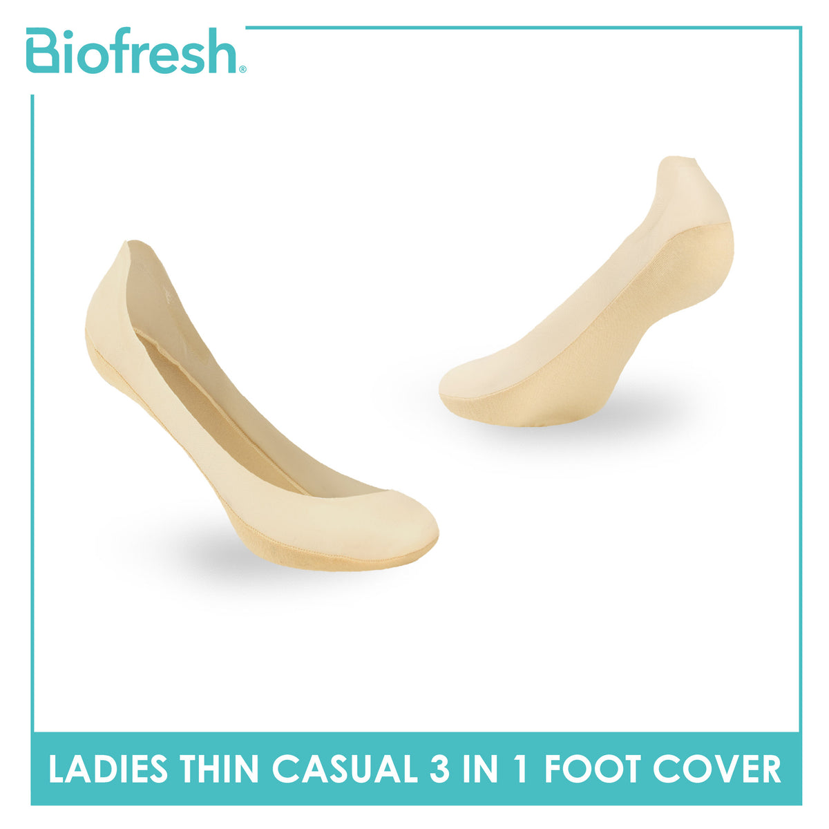 Biofresh Ladies' Antimicrobial Thin Casual Foot Cover with Gel on Sole 3 pairs in a pack RLCFG631