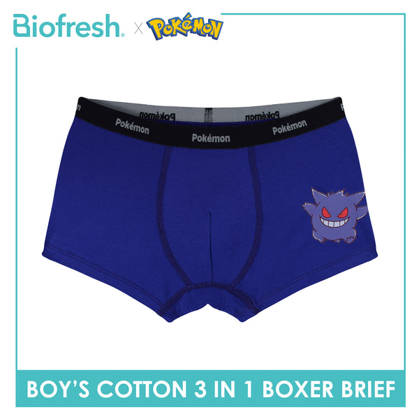 Biofresh | Pokemon Boys’ Antimicrobial Cotton Boxer Brief 3 pieces in a pack PKBBBG533