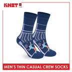 Knit Men's Cotton Thin Casual Crew Socks 1 pair KMC611