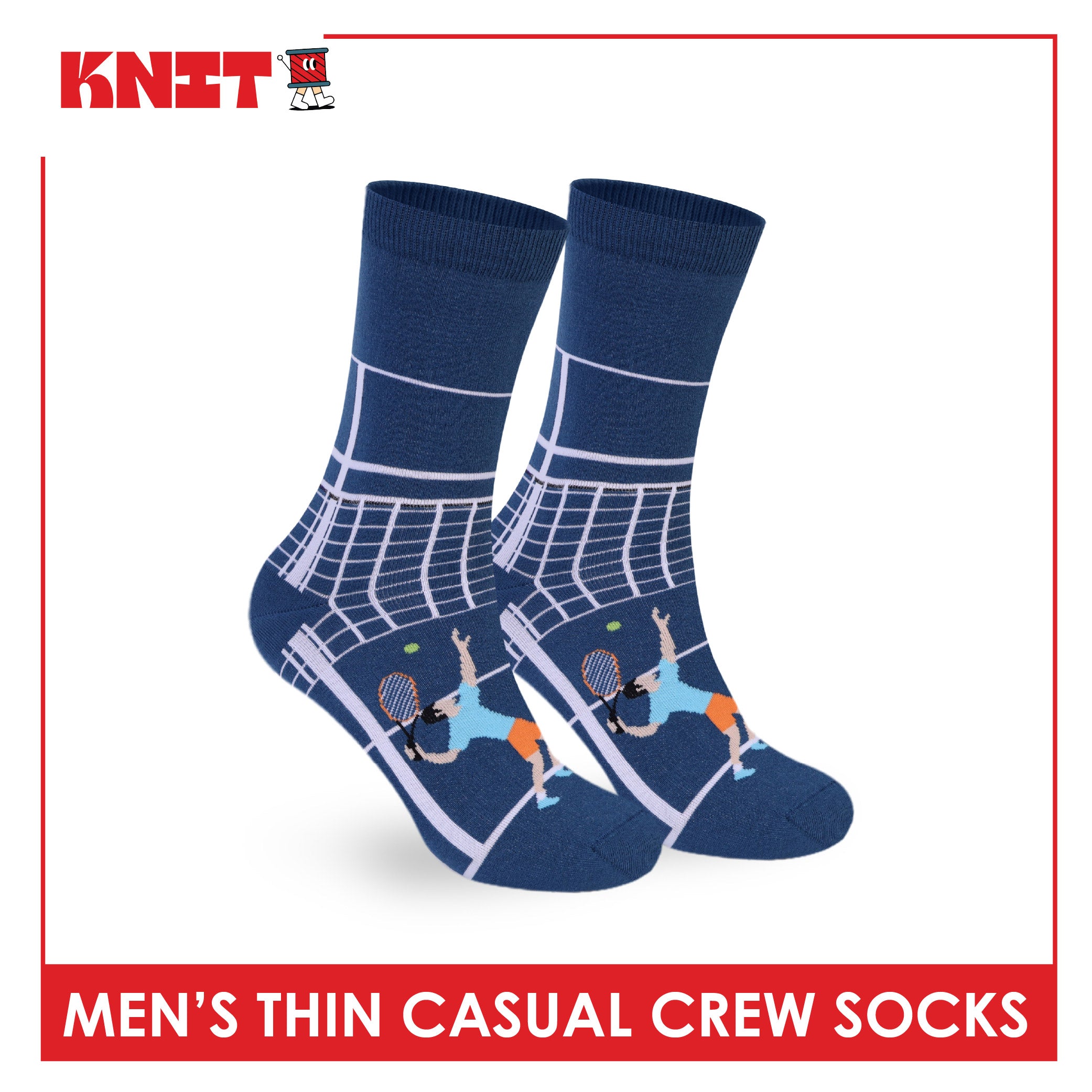 Knit Men's Cotton Thin Casual Crew Socks 1 pair KMC611