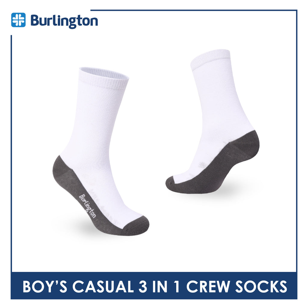 Burlington Boys’ Cotton Casual Crew Socks 3 pairs in 1 pack BBCKG84