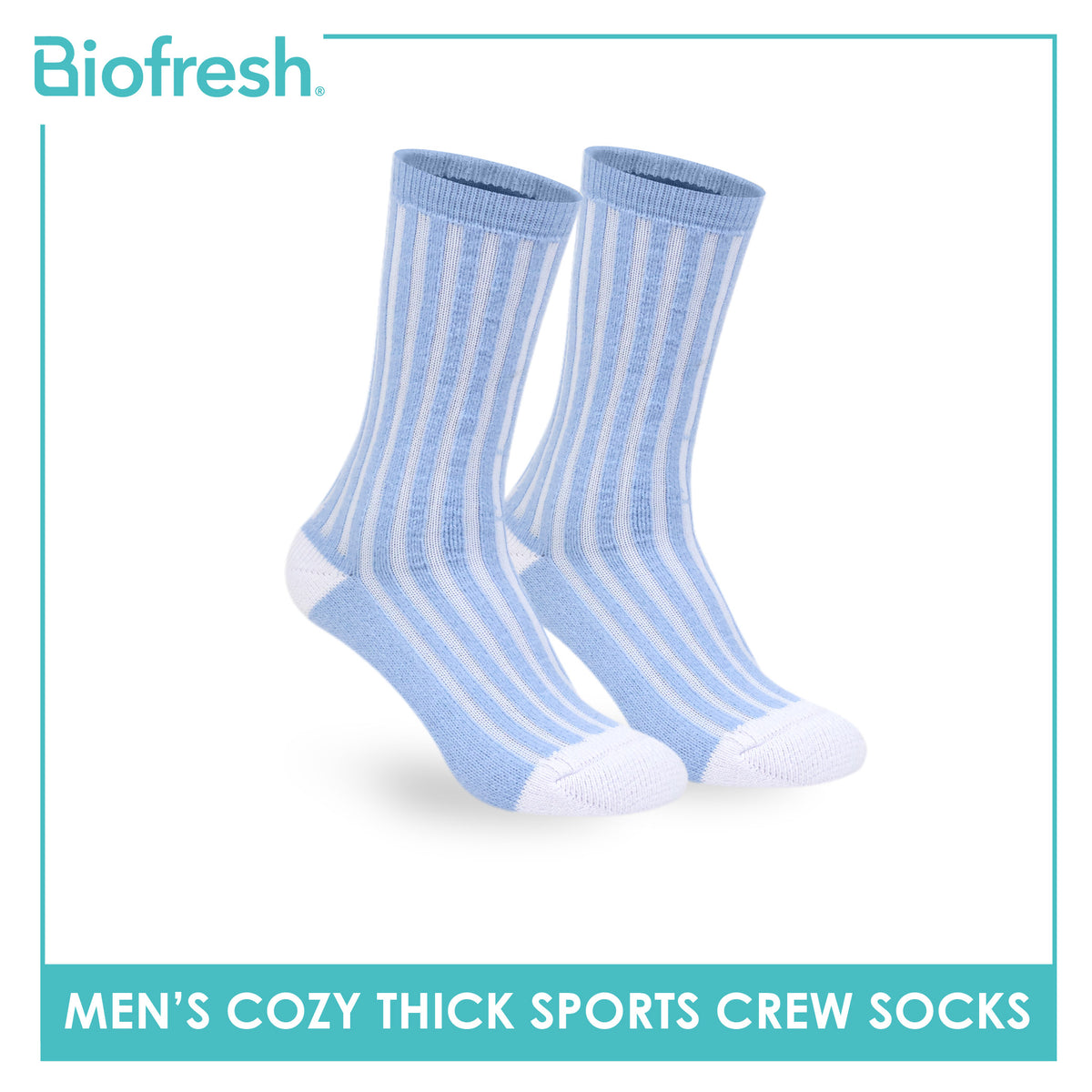 Biofresh Men’s Antimicrobial Cozy Warm Sleeping Thick Sports Crew Socks 1 pair RMSC631