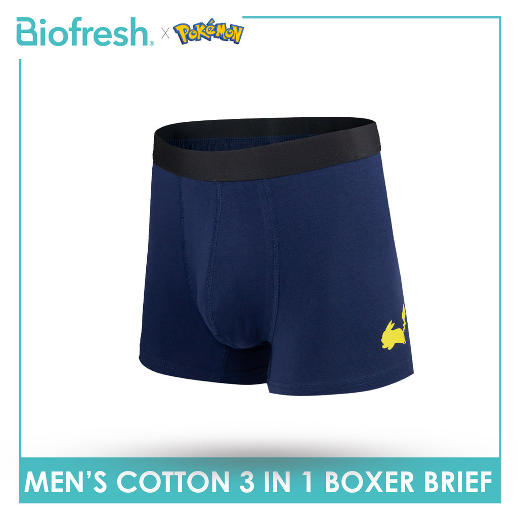 Biofresh | Pokemon Men's Antimicrobial Cotton Boxer Brief 3 pieces in a pack PKMBBG631