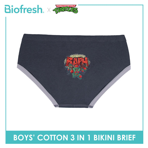Biofresh | TMNT Boys’ Antimicrobial Cotton Bikini Brief 3 pieces in a pack NTBBKG531