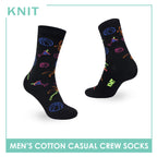 Knit Men's Beach (Black) Cotton Thin Casual Crew Socks 1 pair KMC531