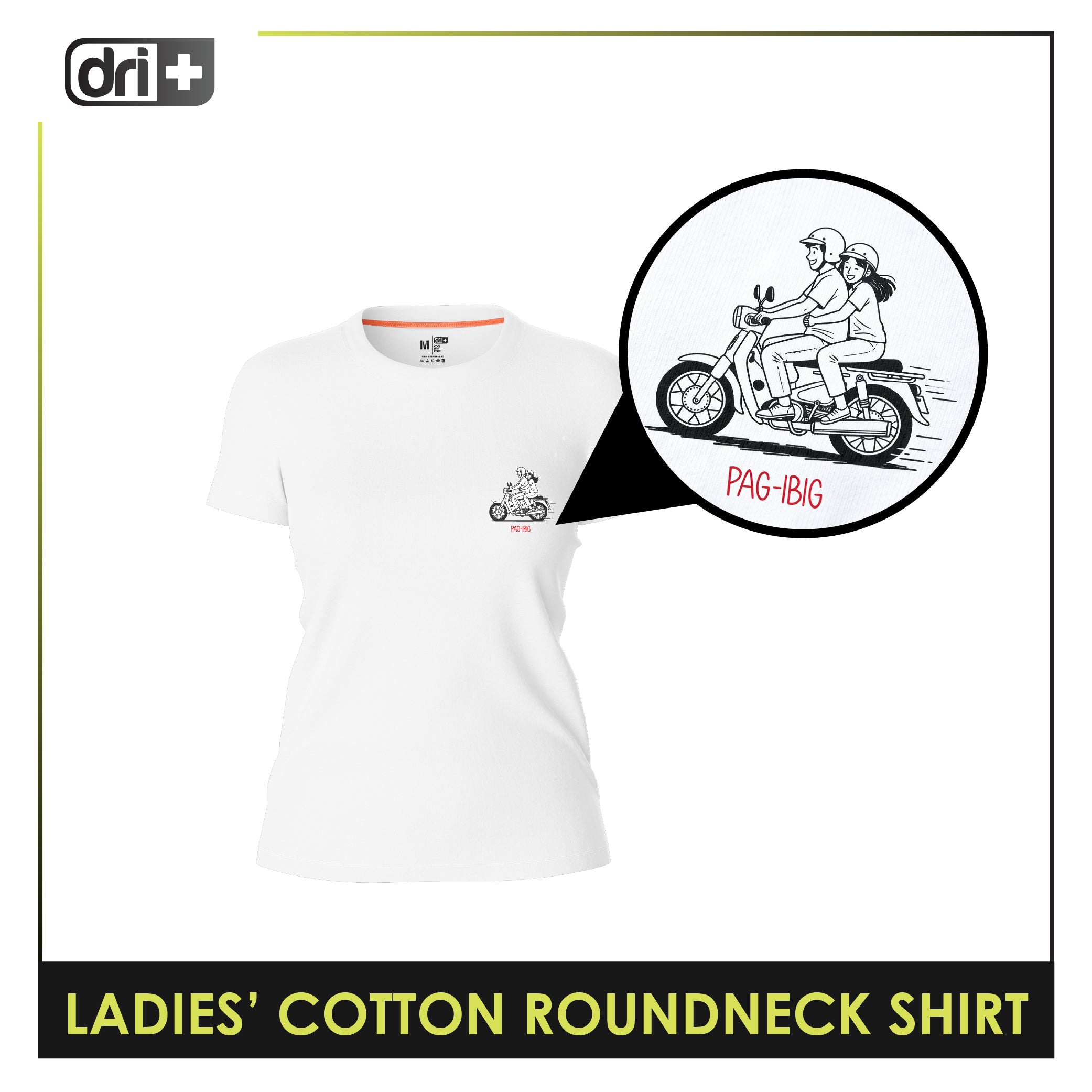 Dri plus Ladies’ Cooltura Anti-Odor Sweat Wicking Cotton Roundneck Shirt Collection 1 pc DULSRC611