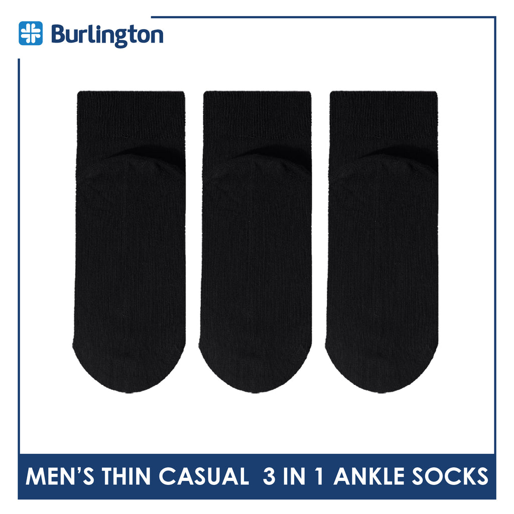 Burlington Men's Cotton Thin Casual Ankle Socks 3 pairs in a pack BMCKG28