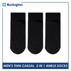 Burlington Men's Cotton Thin Casual Ankle Socks 3 pairs in a pack BMCKG28