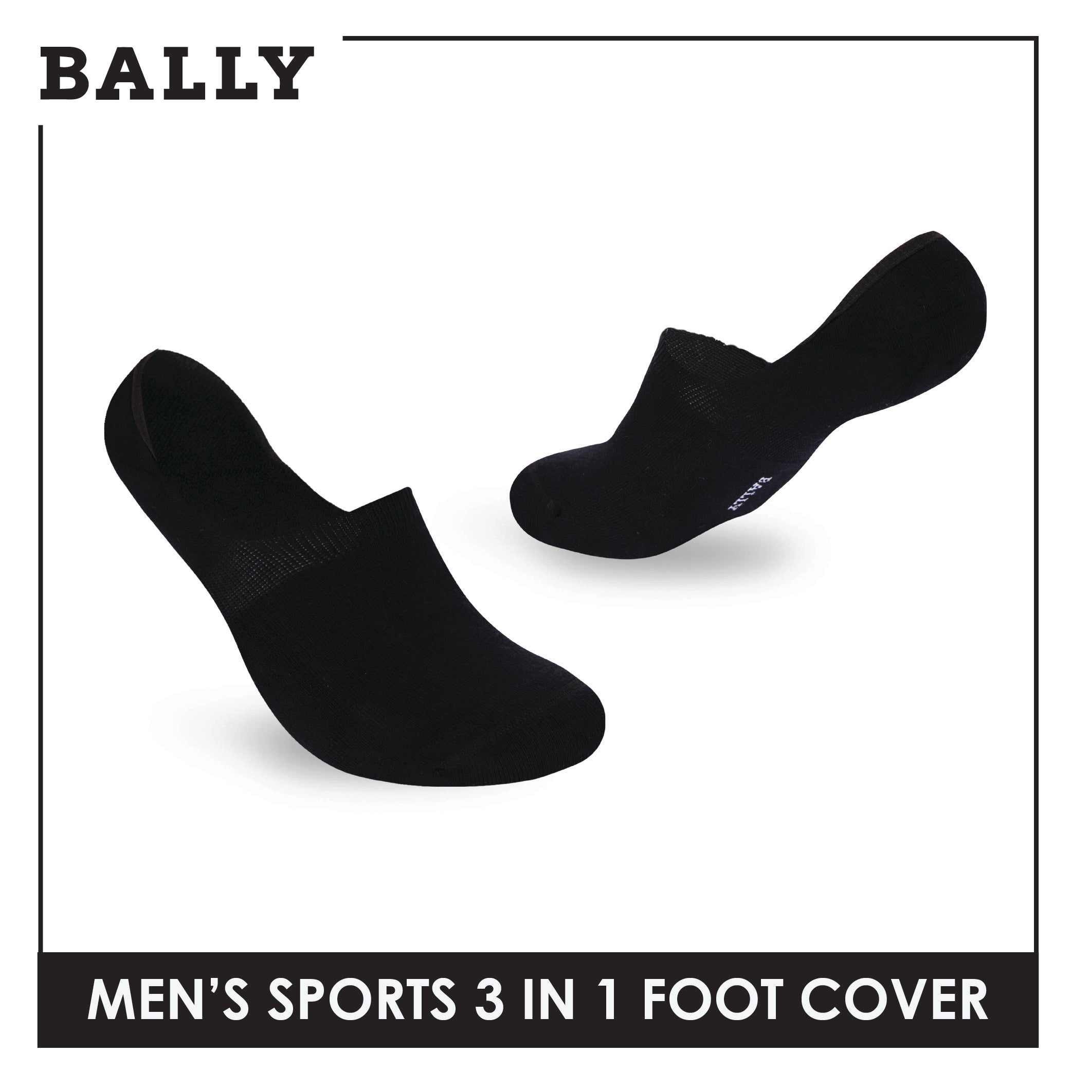 Bally Men's Premium Cotton Thick Sports Footcover 3 pairs in 1 pack YMSFKG1