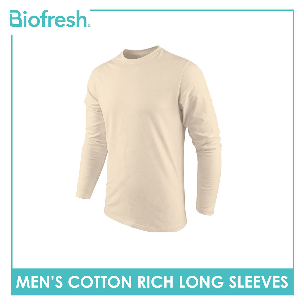 Biofresh Men's Antimicrobial Cotton Rich Long Sleeves 1 piece UMSRL621