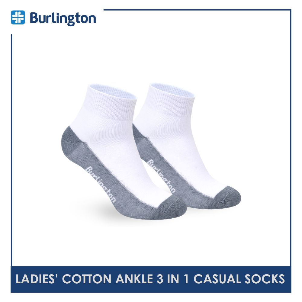 Burlington Ladies' Cotton Thin Casual Socks 3 pairs in a pack 622B