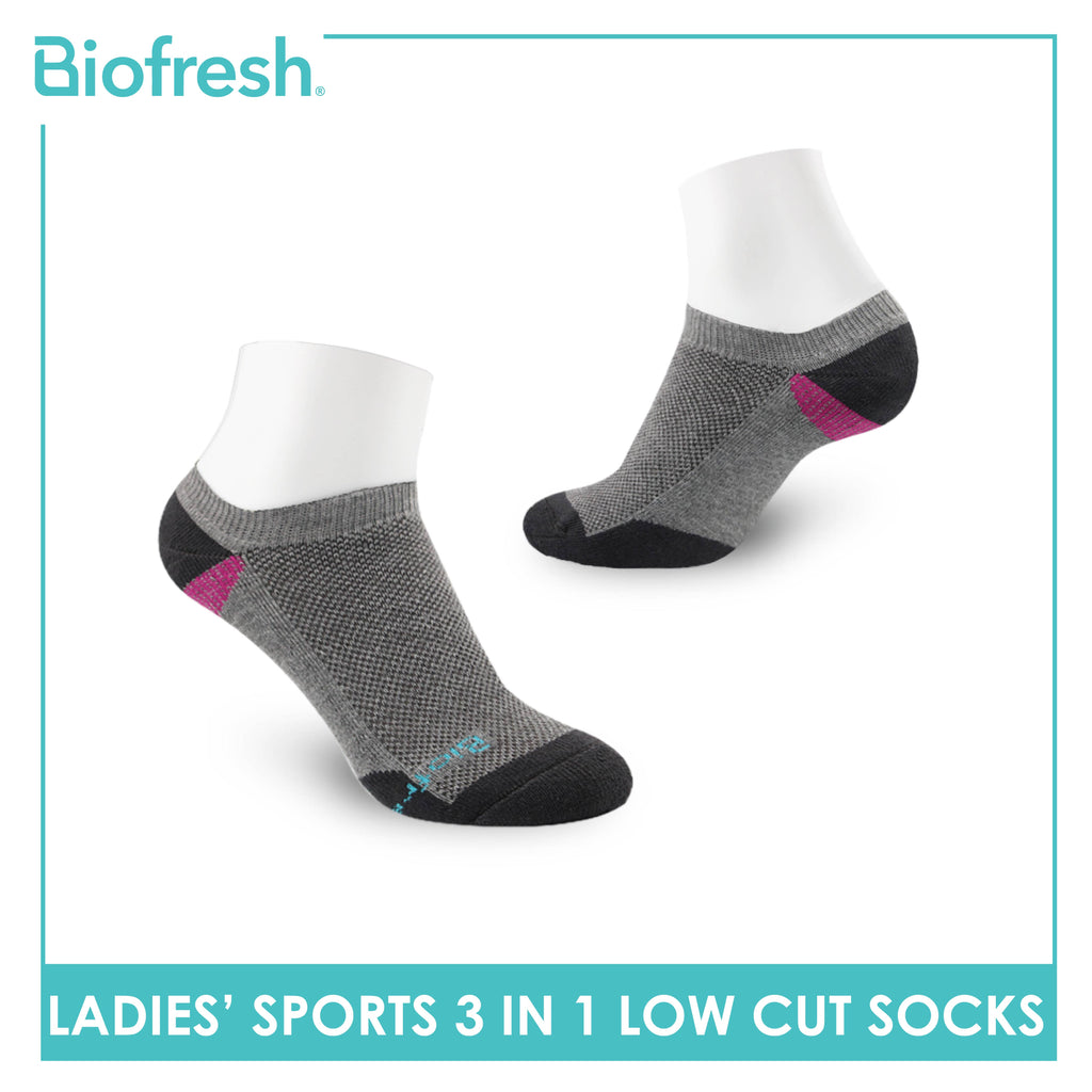Biofresh Ladies' Antimicrobial Cotton Low Cut Thick Sport Socks 3 pairs in a pack RLSKG30