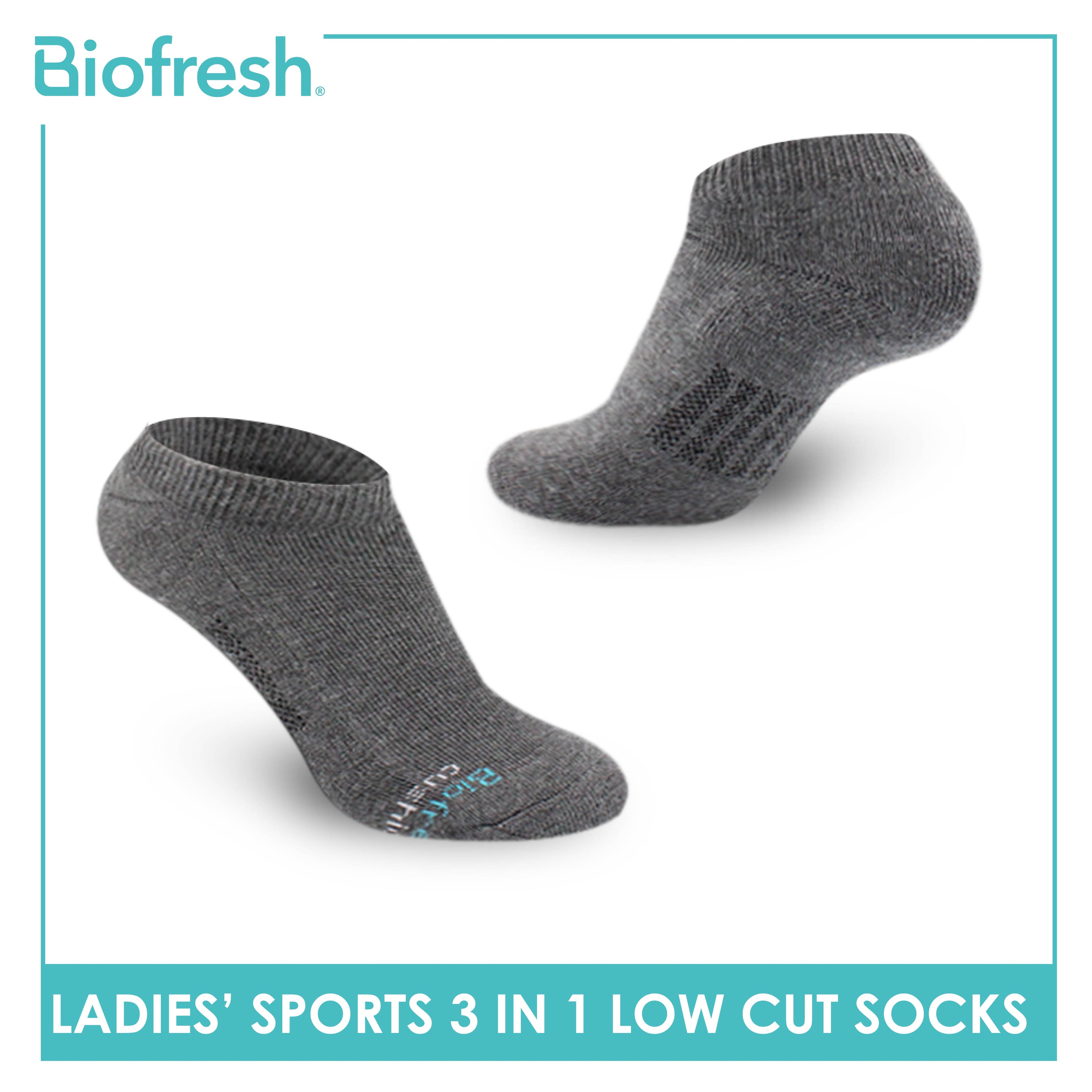 Biofresh Ladies' Antimicrobial Cotton Low Cut Thick Sport Socks 3 pairs in a pack RLSKG26