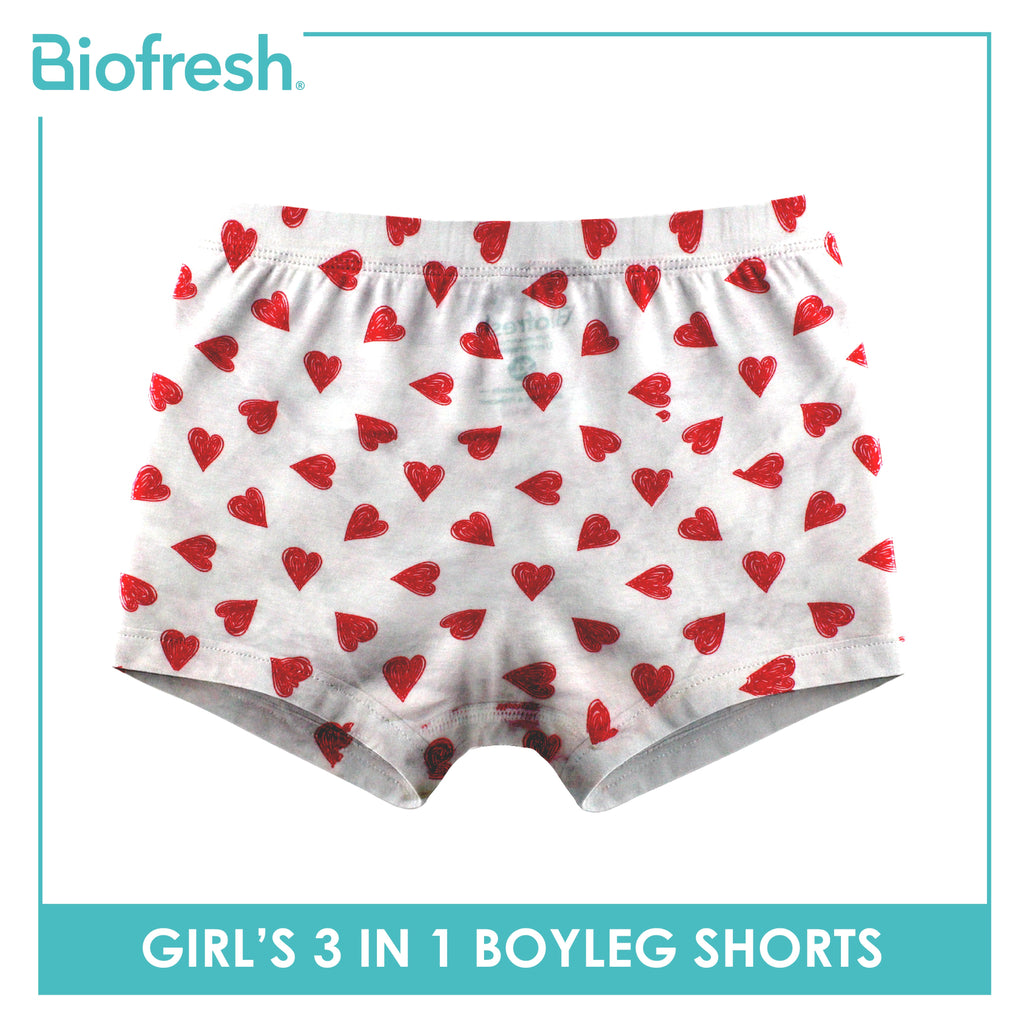 Biofresh Girls’ Antimicrobial Cotton Panty Boyleg Shorts 3 pieces in a pack UGPBG521