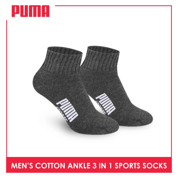 Puma Men's Cotton Thick Sports Ankle Socks 3 pairs in a pack PMSKG12