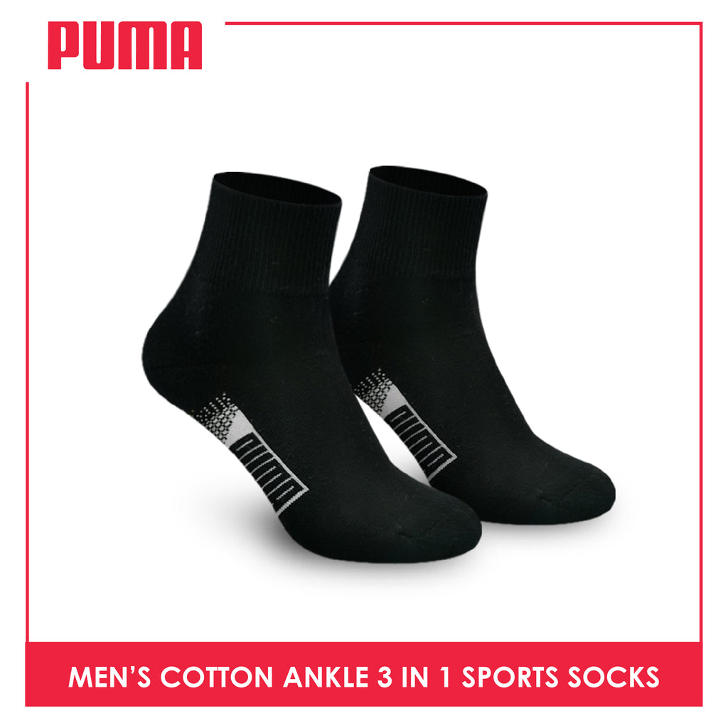 Puma Men's Cotton Thick Sports Ankle Socks 3 pairs in a pack PMSKG9