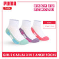 Puma Girls’ Cotton Lite Thin Casual Ankle Socks 3 pairs in a pack PGCKG23