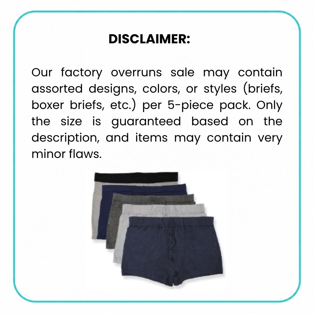 Biofresh Men's OVERRUNS Breathable Boxer Brief 5 pieces in 1 pack OUMBBGCO1 (Limited Time Offer)
