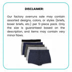 Biofresh Men's OVERRUNS Breathable Boxer Brief 5 pieces in 1 pack OUMBBGCO1 (Limited Time Offer)