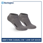 Burlington Men's Cotton Lite Thin Casual Low Cut Socks 3 pairs in a pack 140