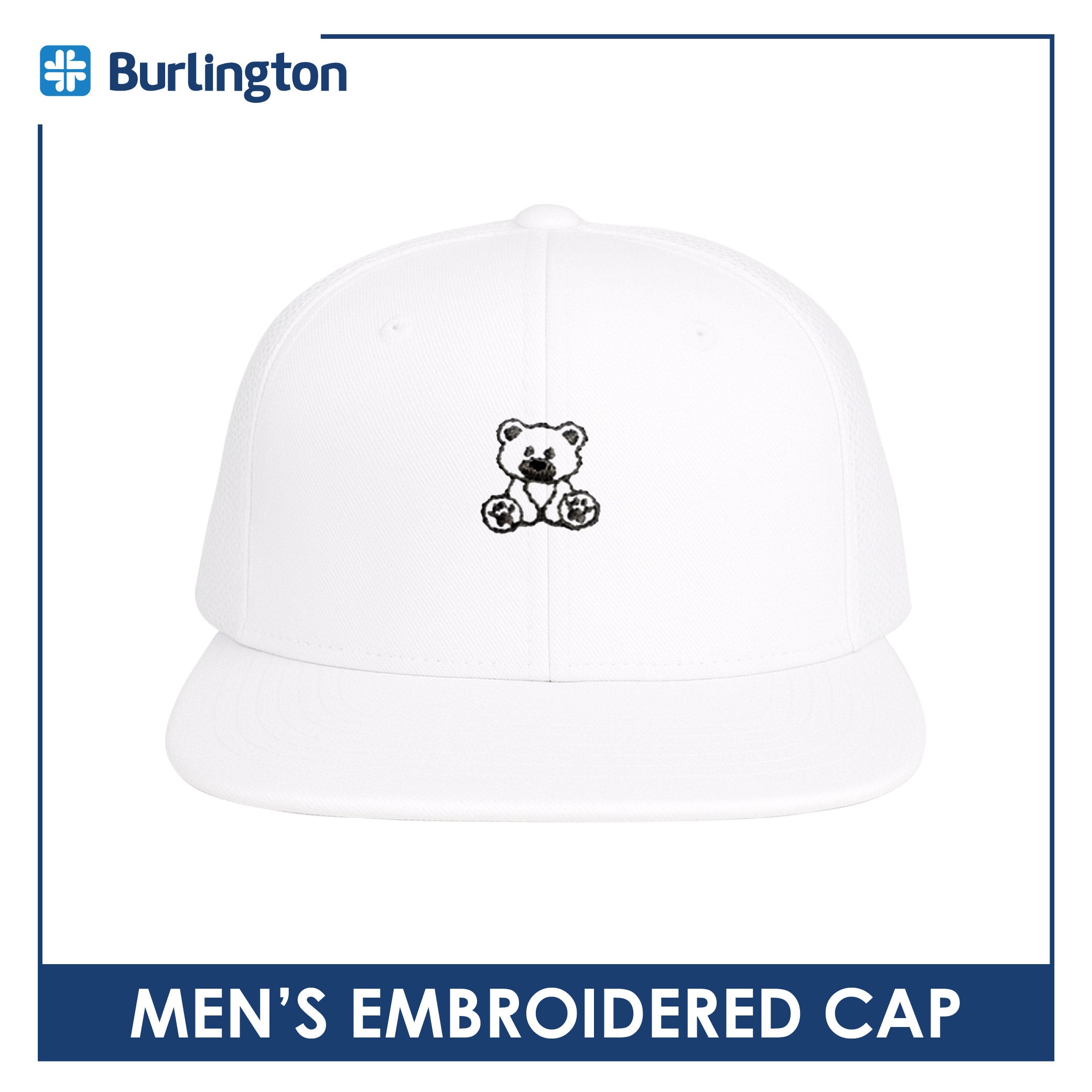 Burlington Men’s Embroidered Bearlington Collection Trucker Cap 1pc TBMECAP1