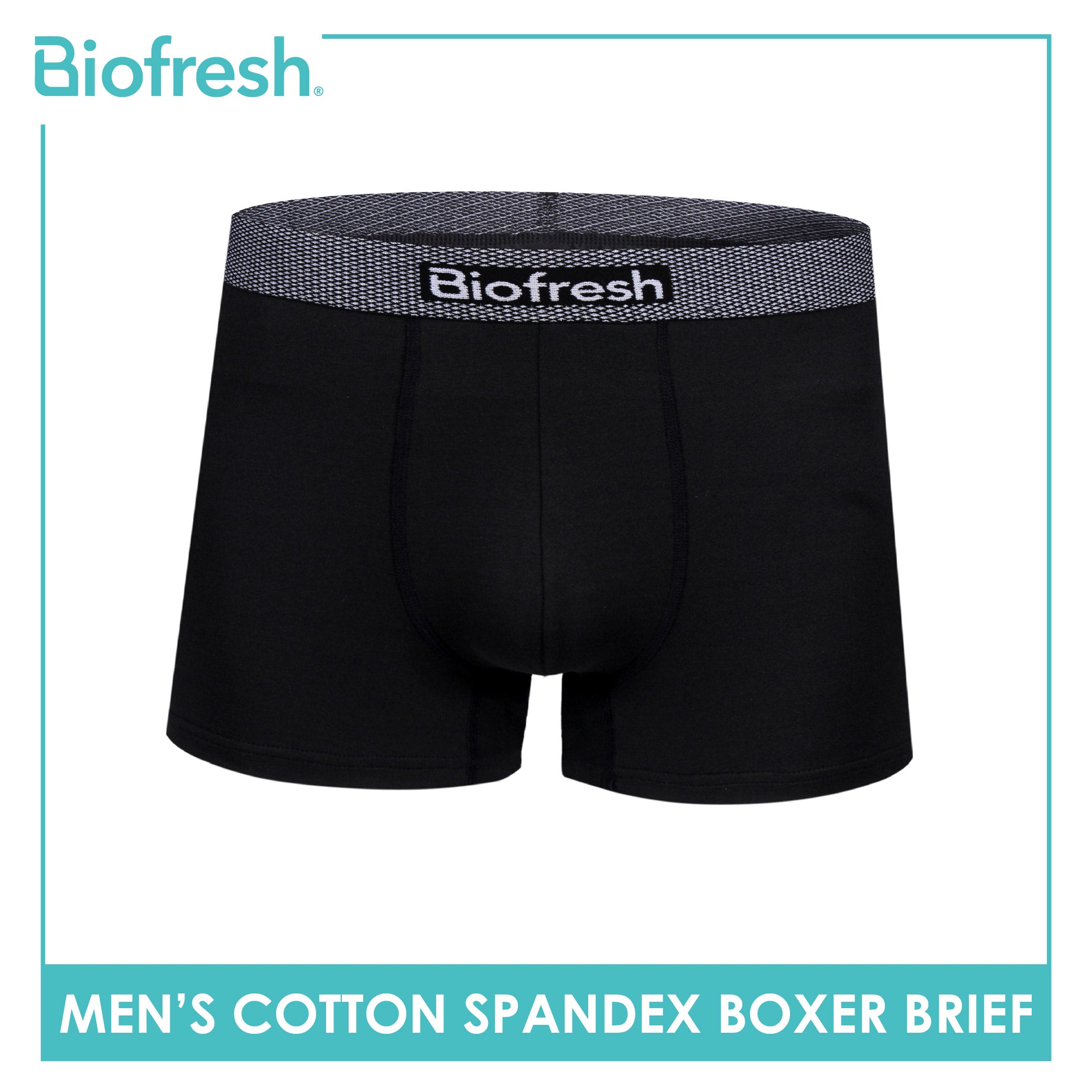 Biofresh Men's Antimicrobial Cotton Spandex Boxer Brief 1 piece UMBBFS5 (Limited Time Offer)